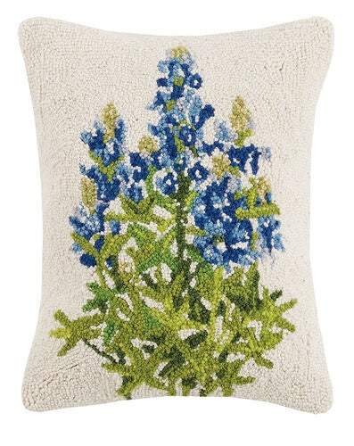 Wool & Cotton Blue Bonnet Pillow