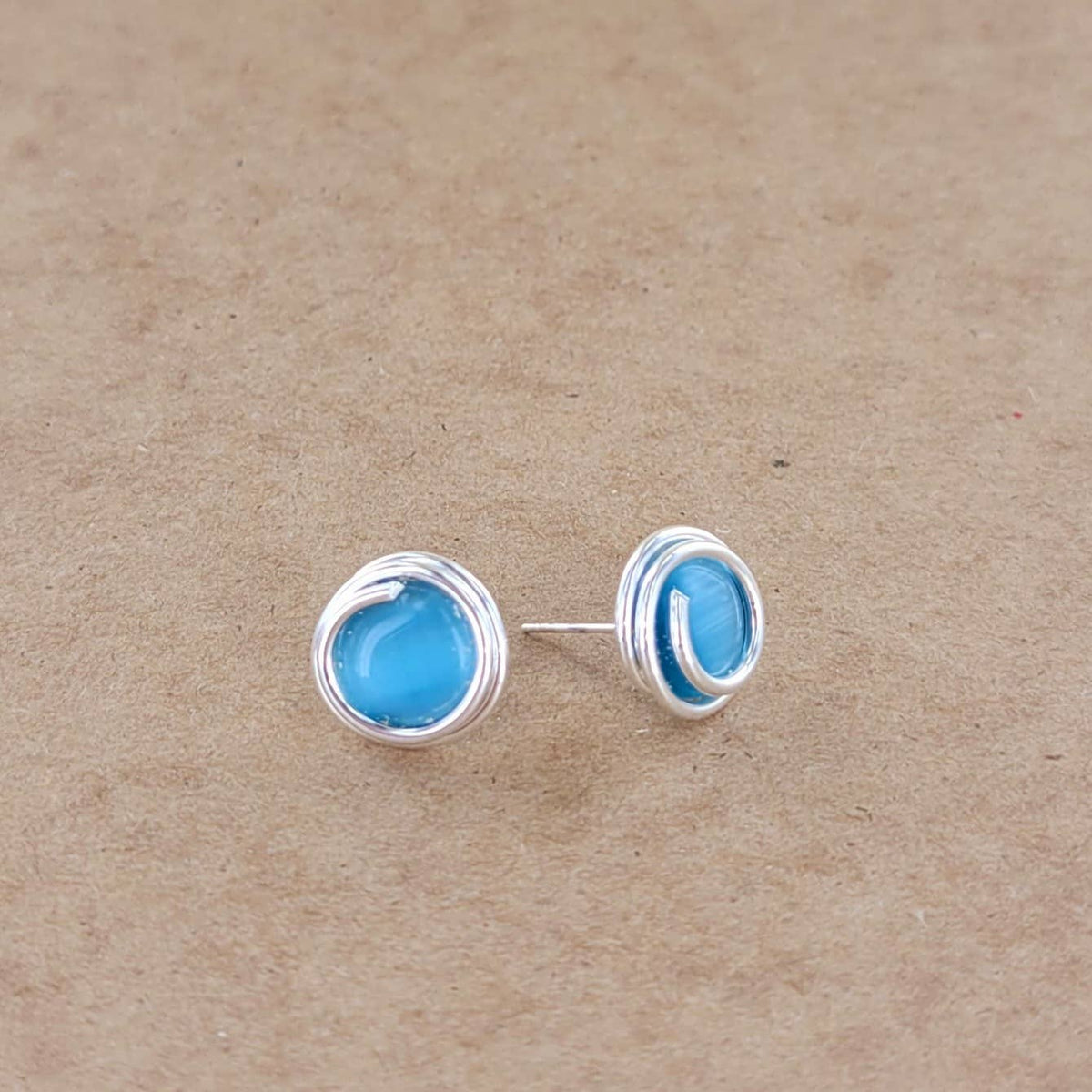 "Cat's Eye" 8mm Round Post Earring ALP-TG-E1-SM