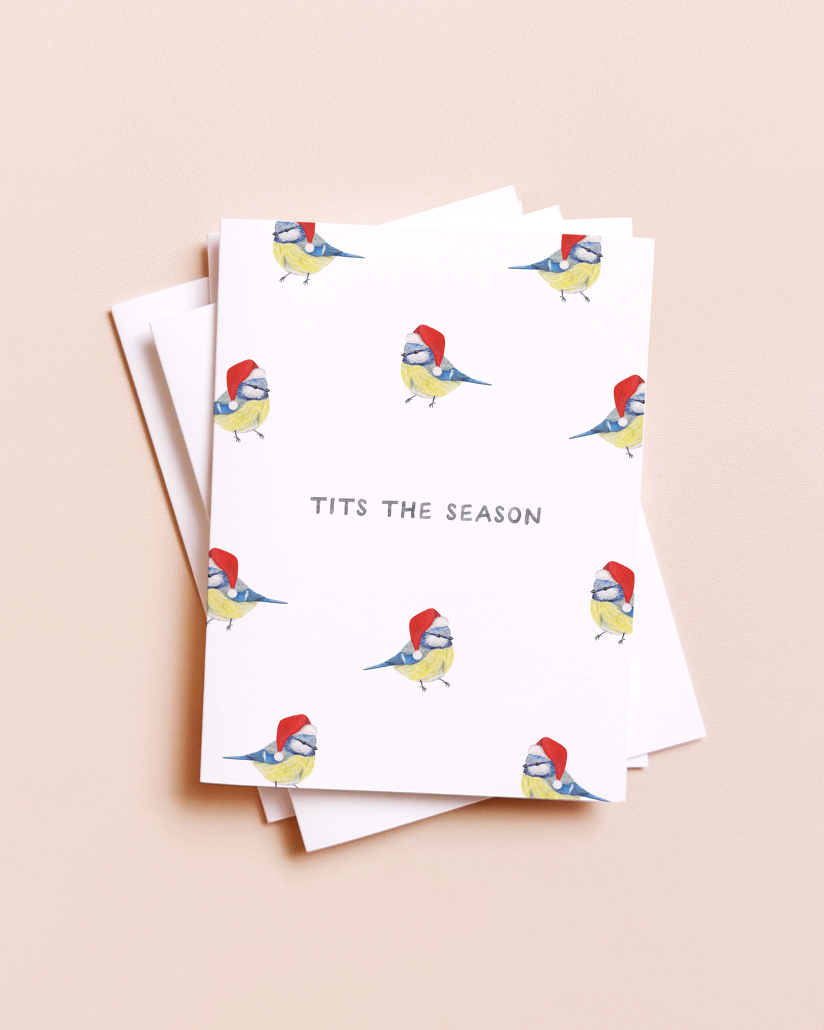Tits the Season — Funny Bird Pun Christmas Card