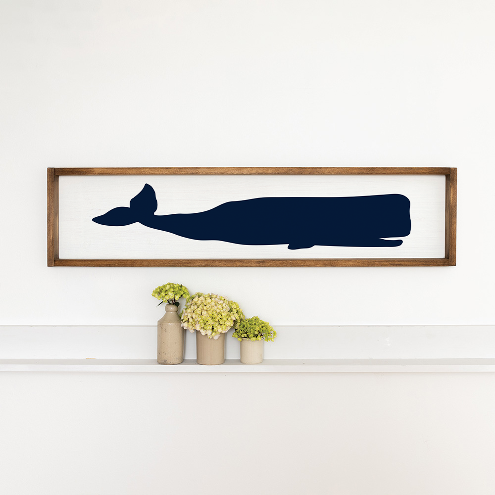 Blue Whale Barn Wood Sign | Coastal Decor | Nautical Decor