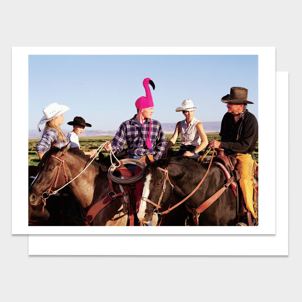 Flamingo Cowboy Happy Birthday Greeting Card