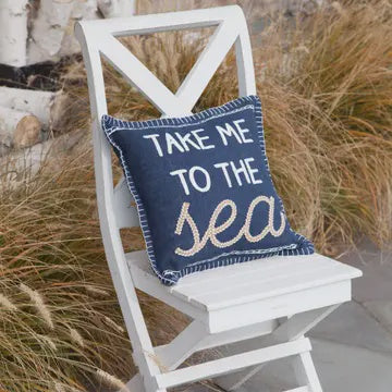 Take Me To The Sea Embroidered Pillow