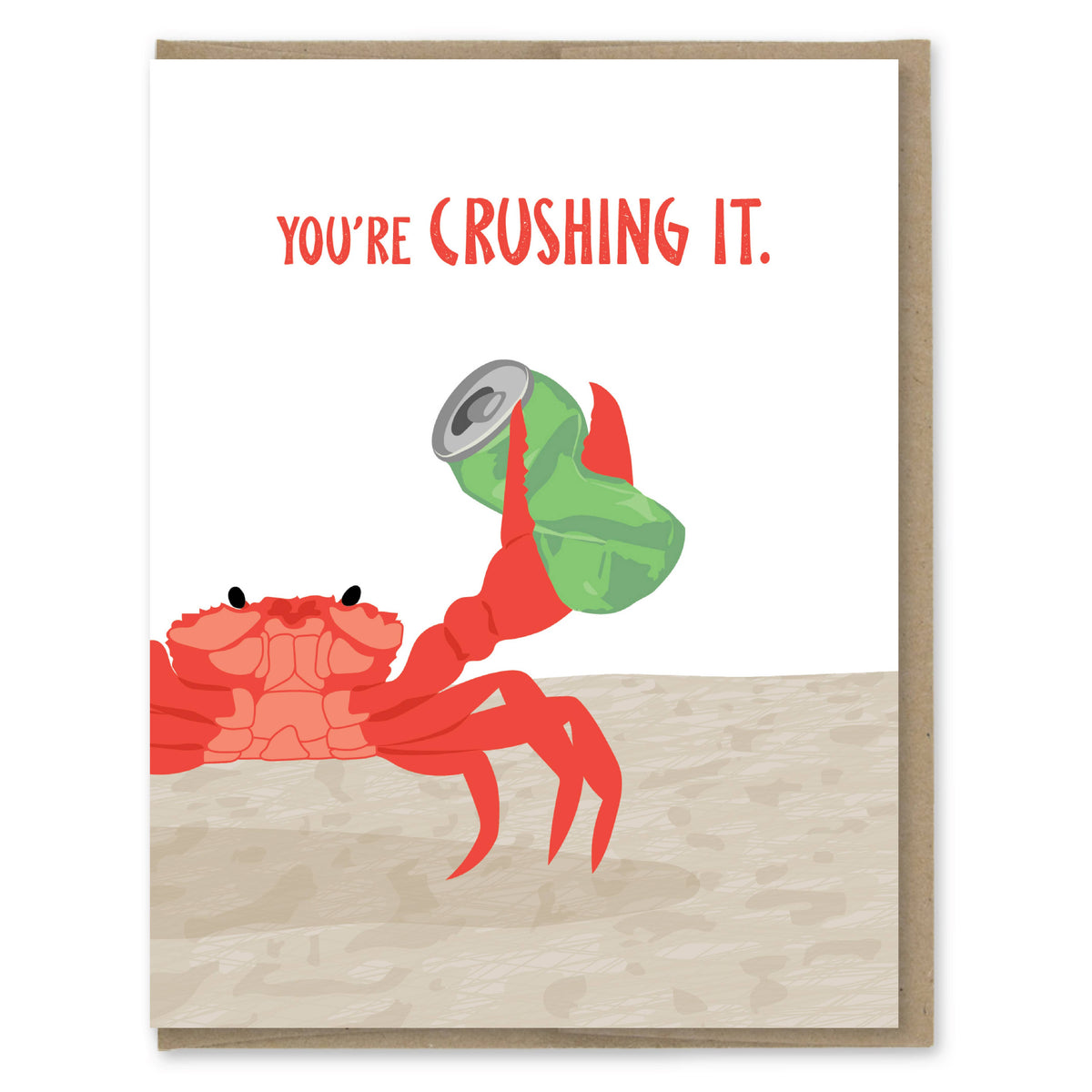 Crushing It Crab Congrats Card