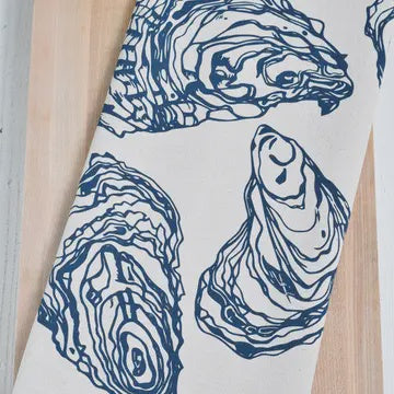 Oyster Tea Towel Navy Blue