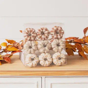 Rust Plaid Mini Pumpkin