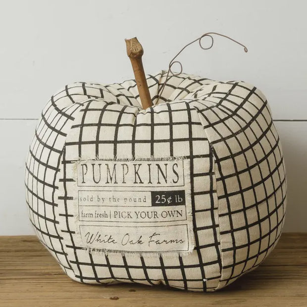 Window Pane Check Pumpkin w/Patch