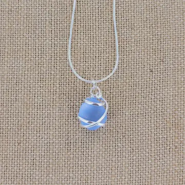Cultured Sea Glass Pendant Light Cobalt