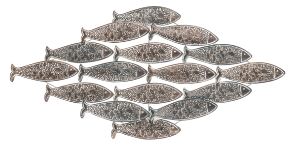 Metal Layered Fish Wall Decor