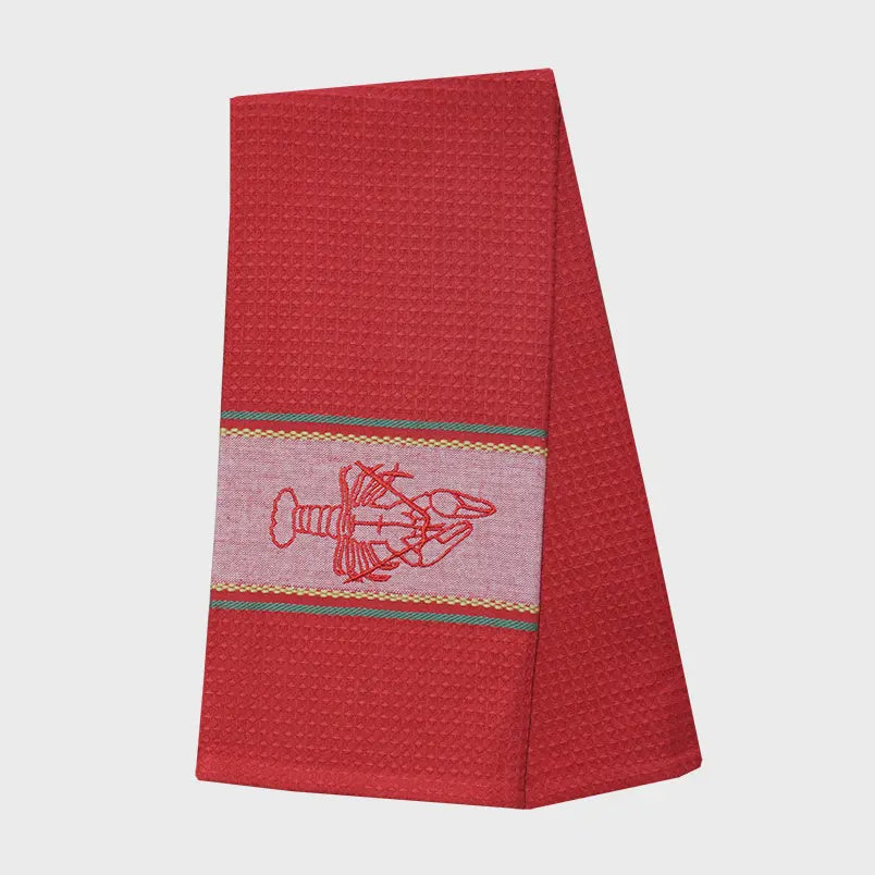 Lobster Embroidery Kitchen Towel