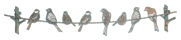 Patina Birds on a Wire Wall Decor