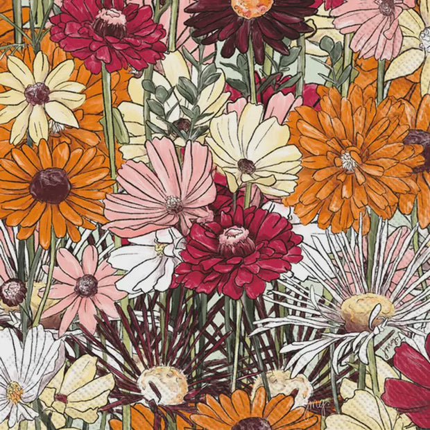 Blooming Garden Fall cocktail napkin