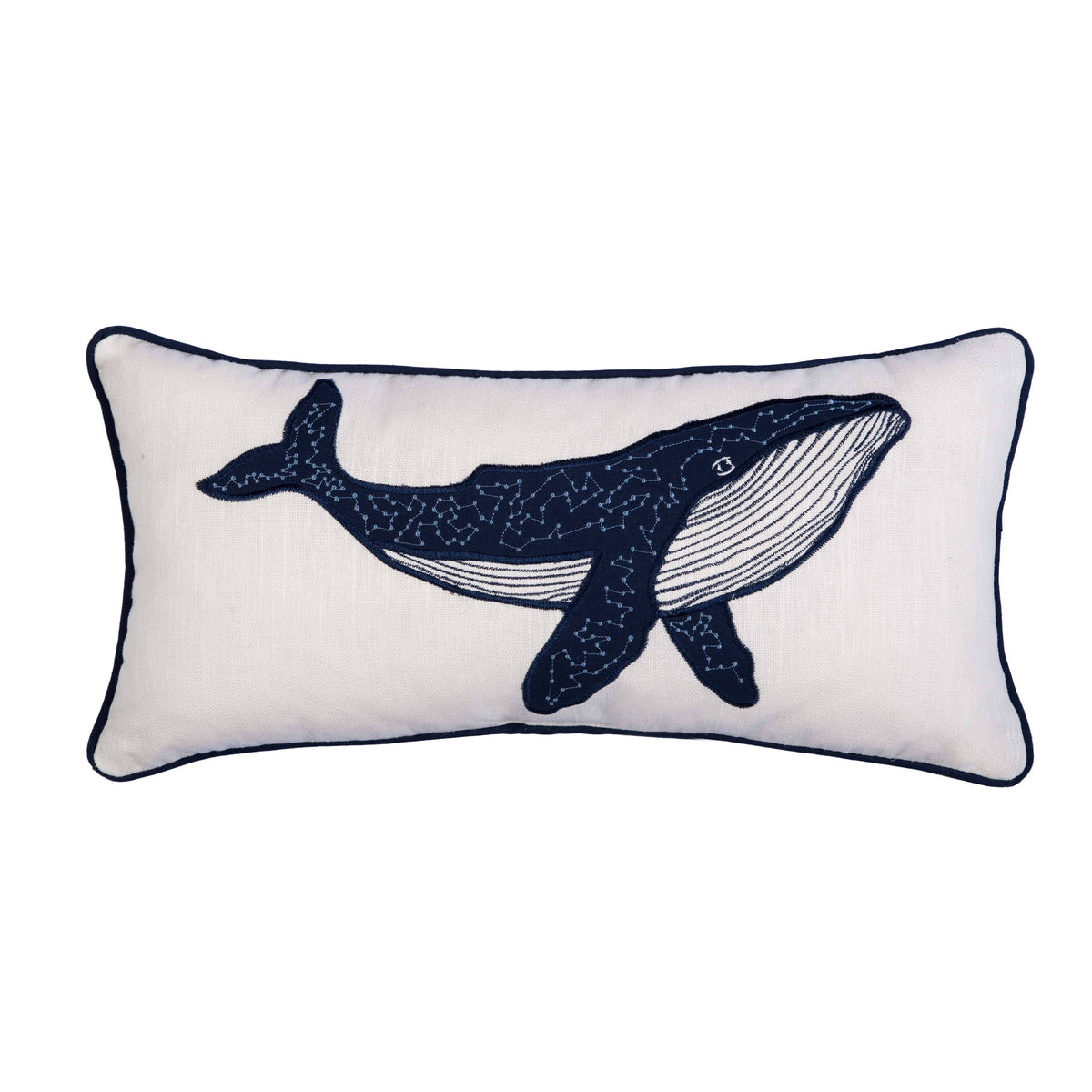 Coastal Blue Whale Throw Pillow