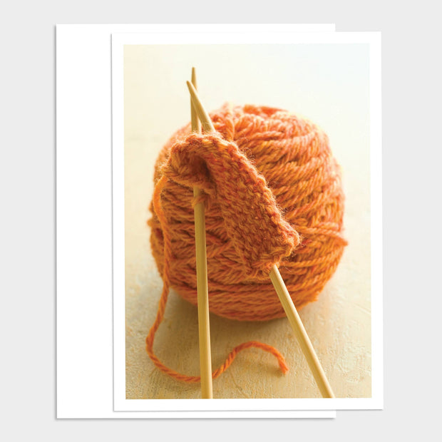 Orange Yarn Happy Birthday Greeting Card