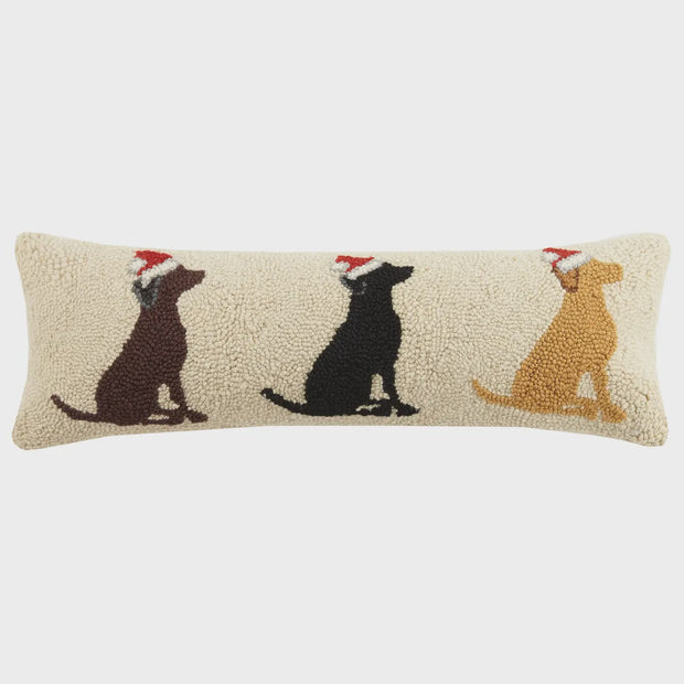 Labrador Dogs Santa Hat Hook Pillow