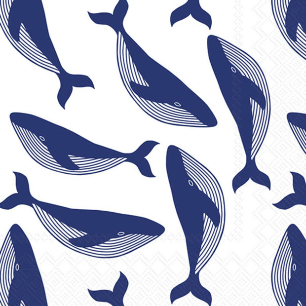 Paper Cocktail Napkins Pack of 20 Whales