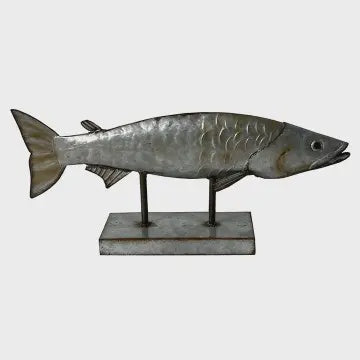 Galvanized Fish on Stand