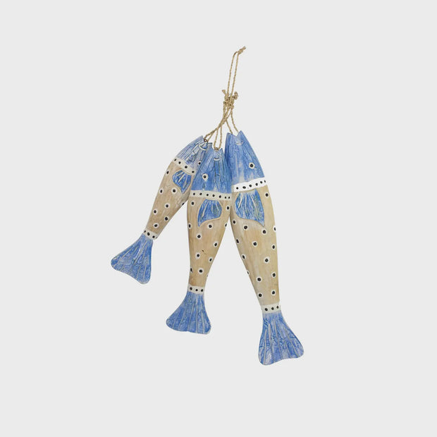 Spotted Blue Fish Hanging Decor
