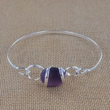 Sea Glass Bracelet Purple