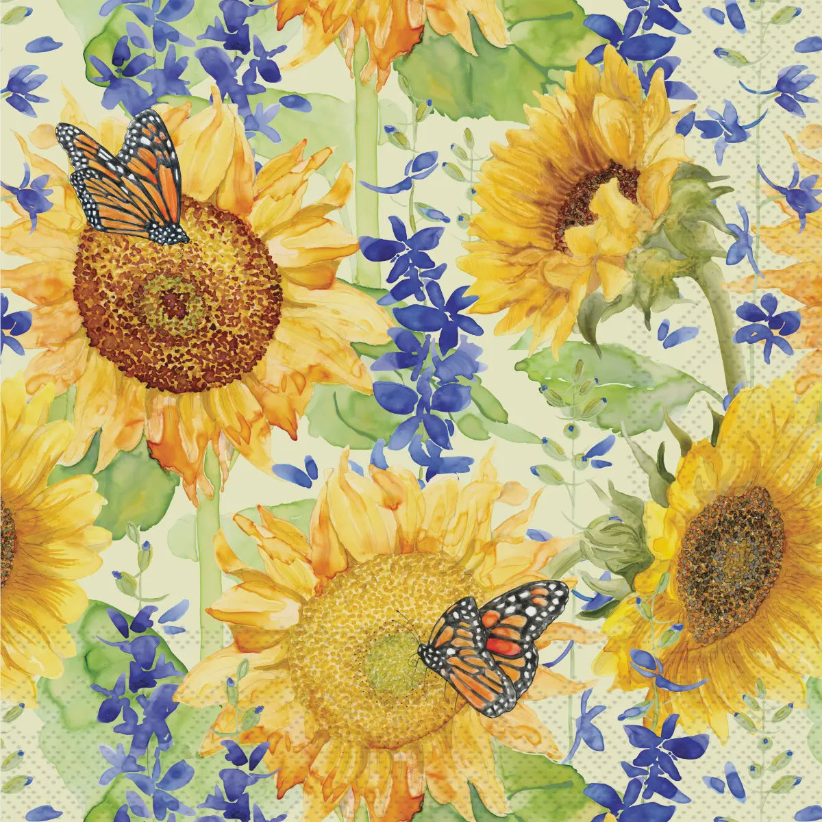 Paper Lunch Napkin - Sunflower & Larkspur Fall
