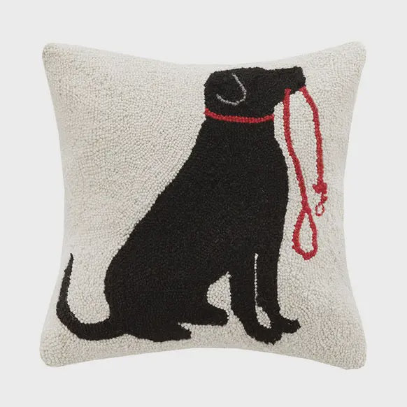 Labrador Dog & Leash Hook Pillow