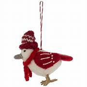 Winter Bird Felt Christmas Ornament