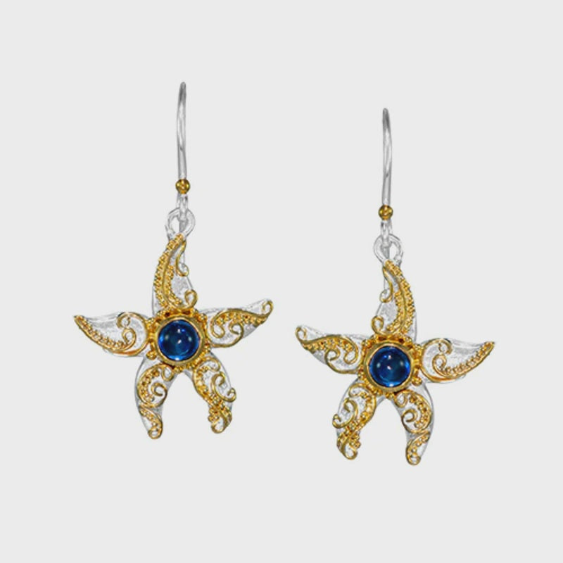 Blue Kyanite Starfish Earrings