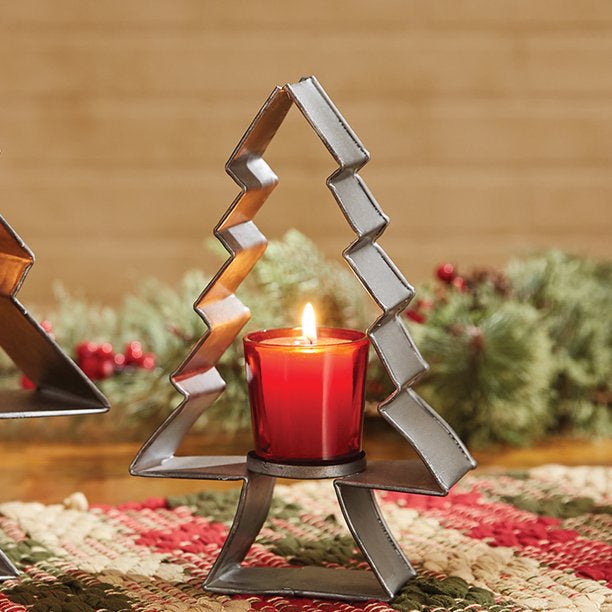 Galvanized Tree Candle Holder - Small