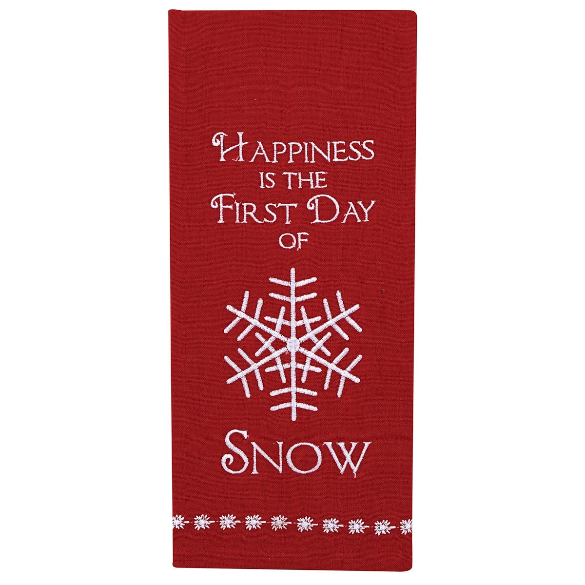 Happiness Snow Embroidered Dishtowel