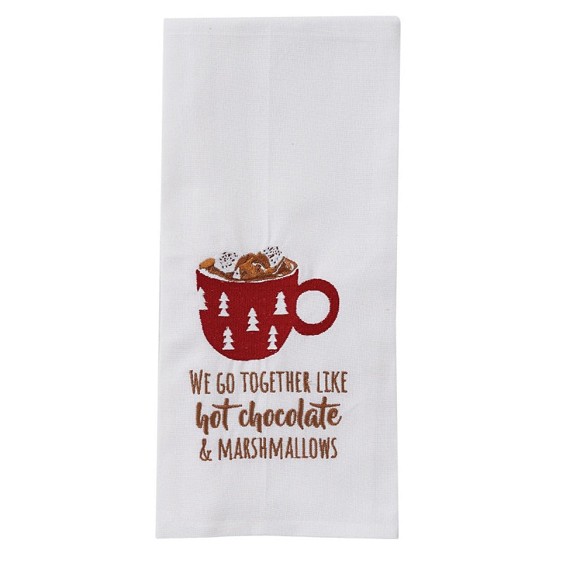 Hot Chocolate Embroidered Dishtowel