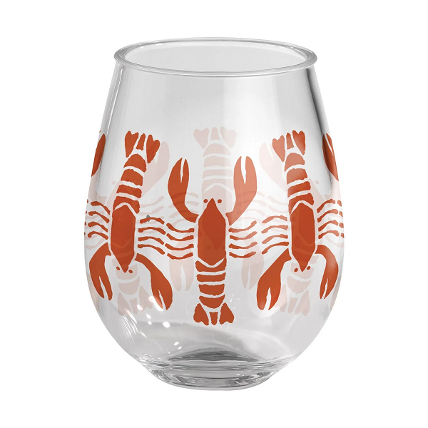Hot Lobster Stemless Wine Glass