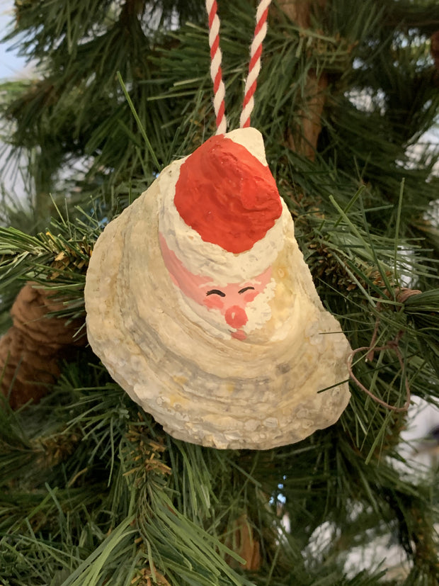 Oyster Shell Santa Ornament