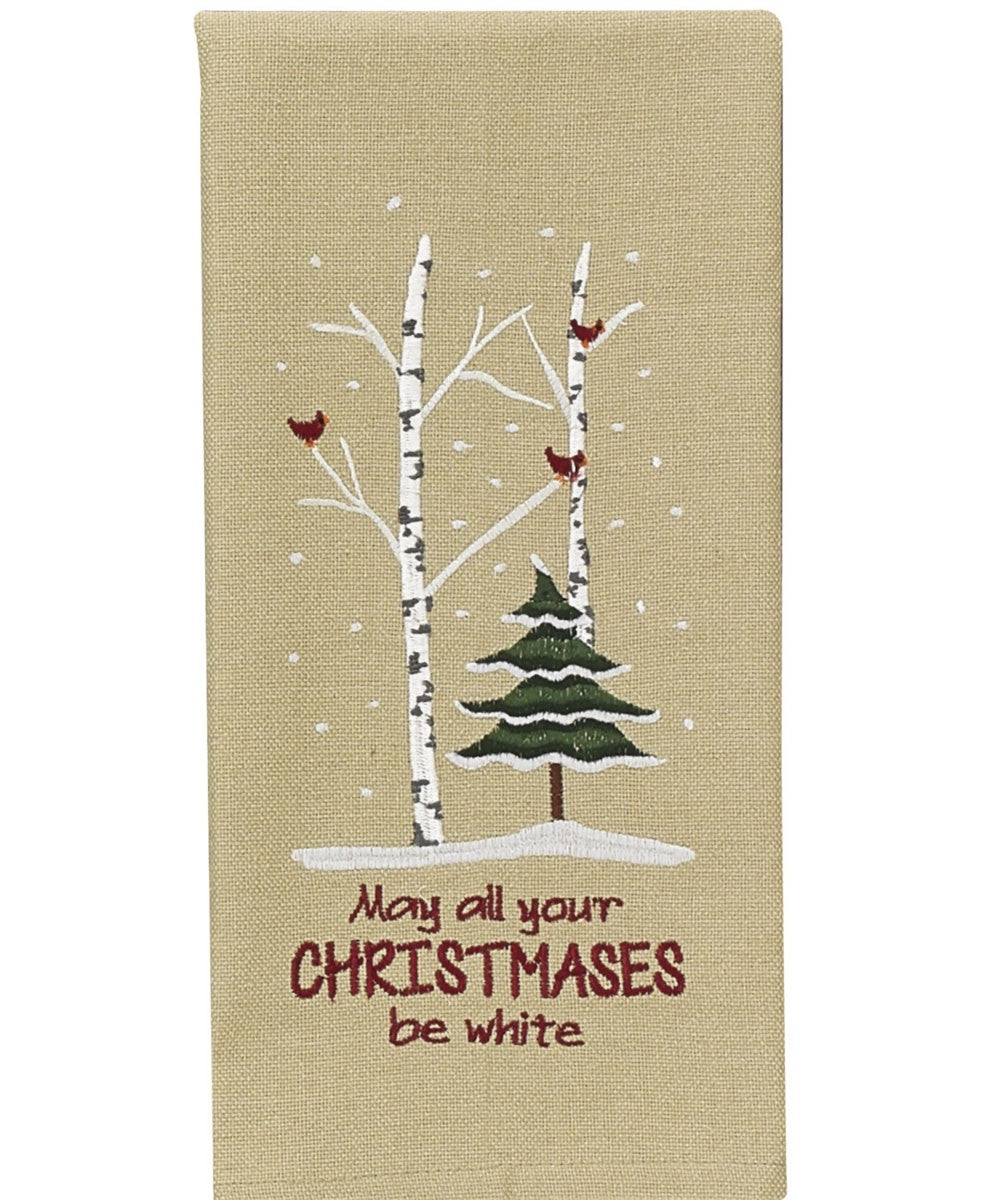 May All Your Christmas Be White Dishtowel