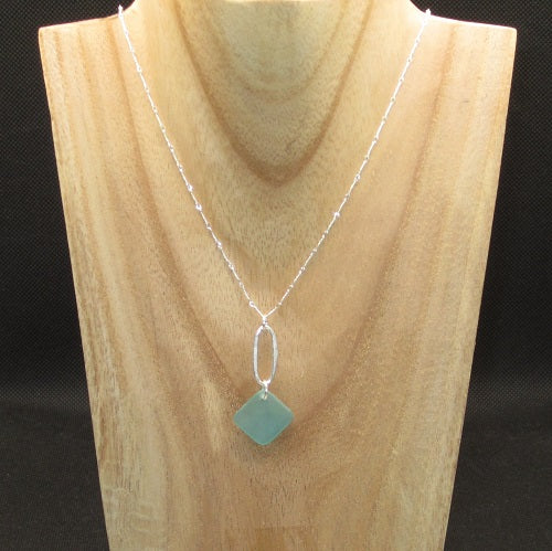 Sea Glass Paperclip Necklace