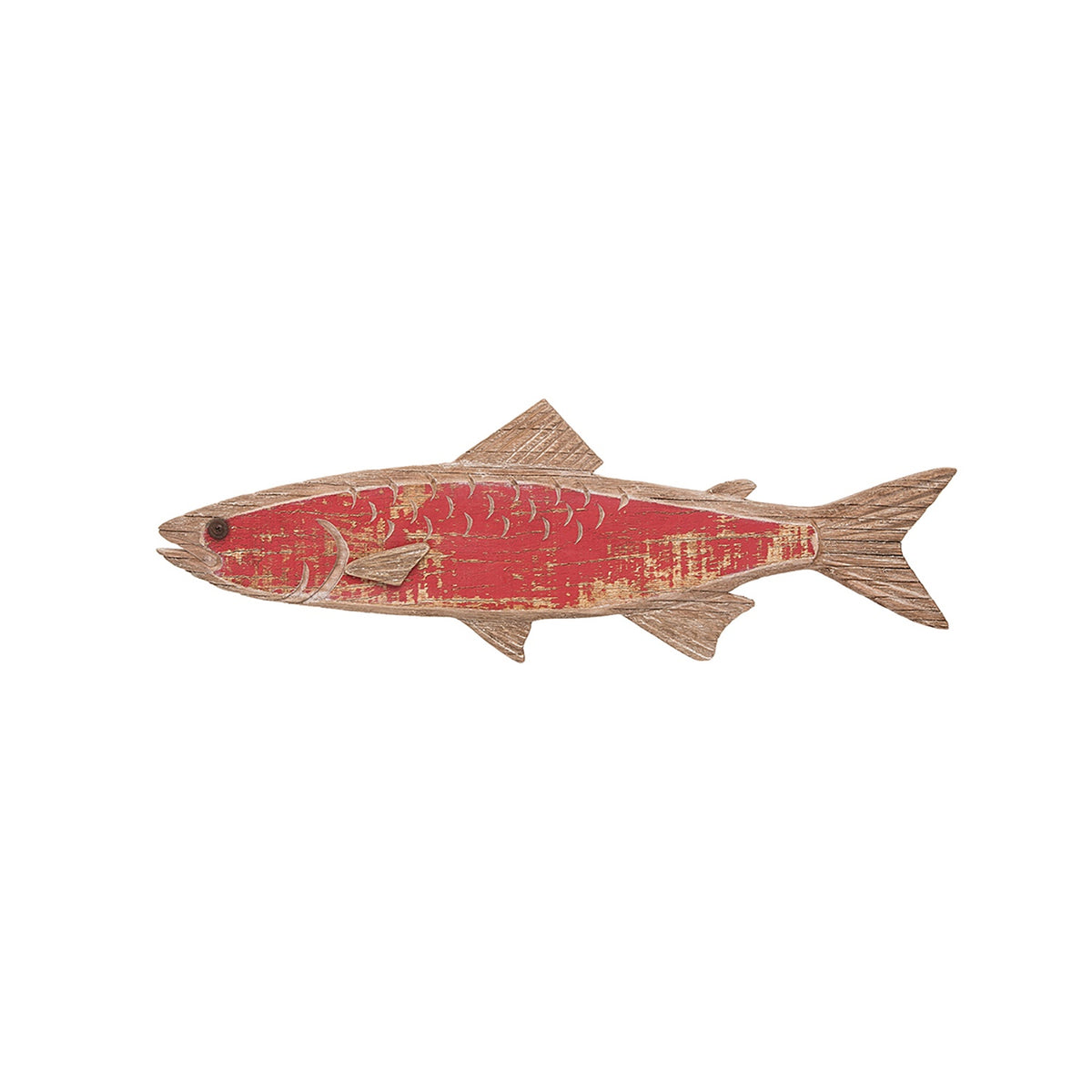 Red Weathered Fish Plaque