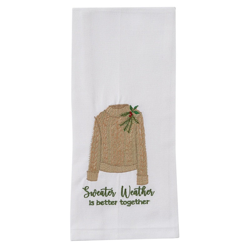 Sweater Weather Embroidered Dishtowel