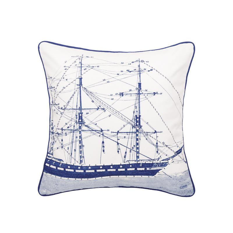 Ship With Ropes Pillow